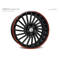 ETA-BETA VENTI-R 20x8.5 5x112 ET45 BLACK MATT RED LIP